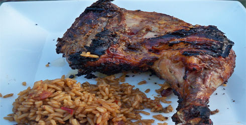 Jerk Chicken is a spicy, flavorful dish that is perfect for summer BBQs.  The sauce can be used as a marinade or at the table on top of your favorite foods.