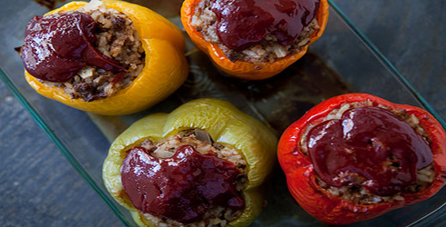 Stuffed Bell Peppers are a classic American dish.  You get your whole meal in a delicious, edible container.