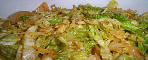 Spicy Stir-Fried Savoy Cabbage is a quick side dish, that can be made just before sitting down to eat.